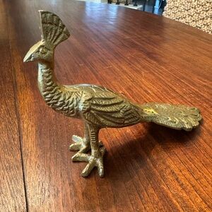 Gold metal brass peacock